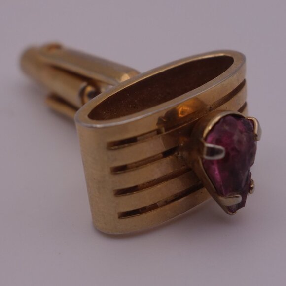 Cuff Links with Purple Stone - Picture 15 of 16